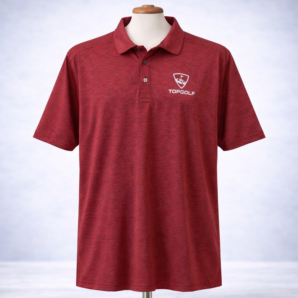 Top Golf Burgundy Purple Heather SS Polo Shirt Large L